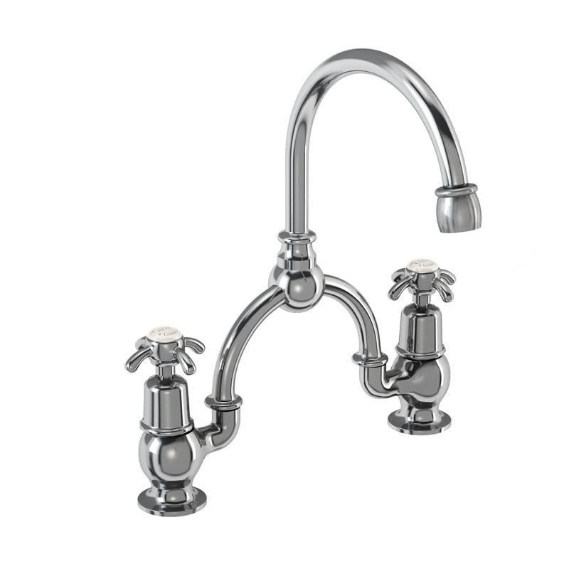 Anglesey Medici 2 tap hole arch mixer with curved spout (230mm centres) 